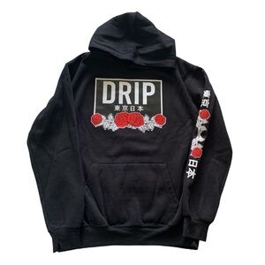 Eighty Eight Drip sweater pull over XL men or women black red roses 🌹